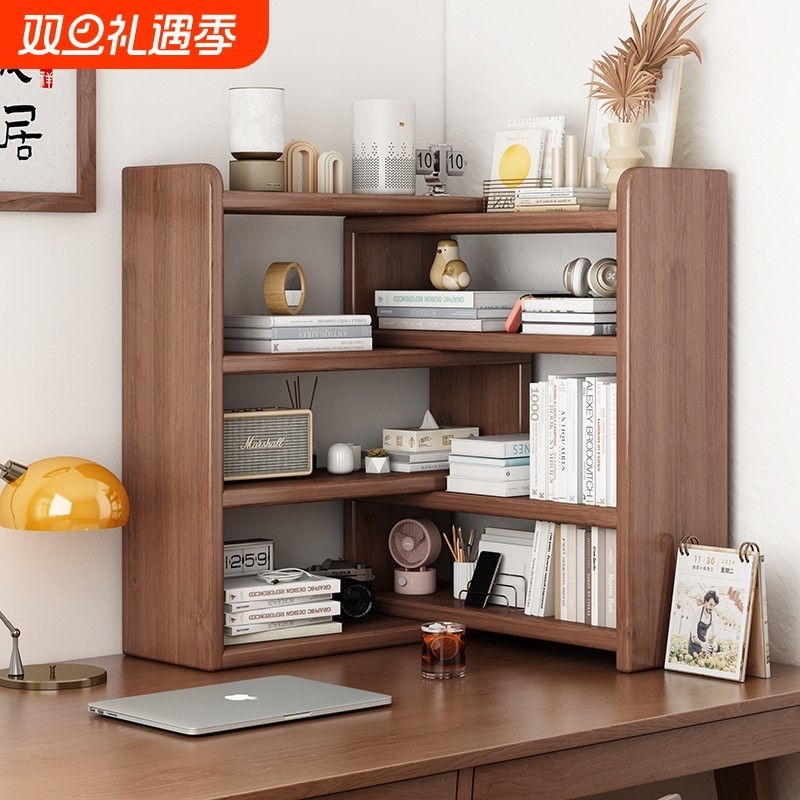 【大厂制造】可伸缩实木桌上书架