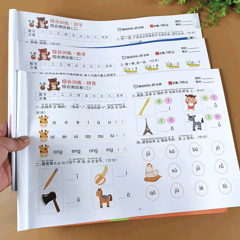幼小衔接测试卷全套拼音数学识字