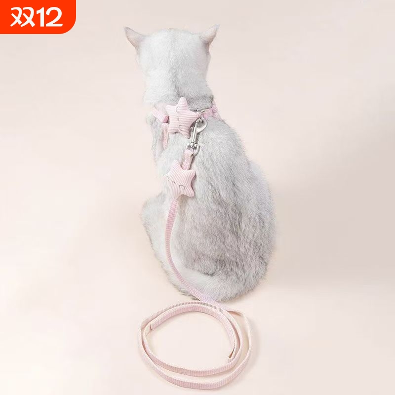 猫咪牵引绳防挣脱不勒脖外出专用猫绳溜猫绳小猫幼猫遛猫神器宠物