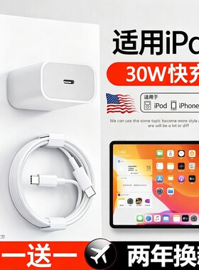 适用苹果ipadpro平板mini快充air4双头充电线20W数据线2024款充电器线30W双Typec电脑ipadair5专用原装11代