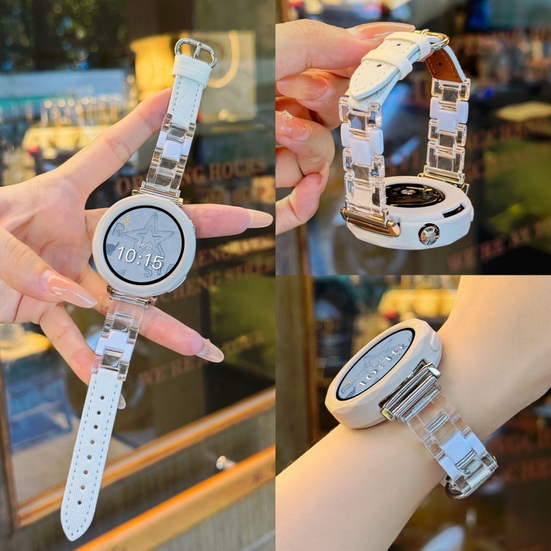 适用华为手表gt6表带树脂拼皮gt5帆布gt4耐用百搭watch5/gt5pro纯色硅胶保护套小米watchs4pc三珠智能gt2/gt3