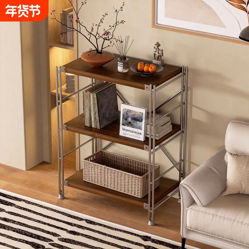 厨房微波炉储物架收纳架落地书架家用仓库货架阳台日式置物架多层