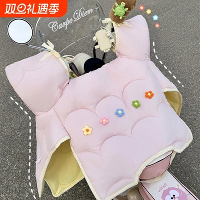 电动车挡风被冬季加绒加厚可爱女士高级感2025新款小型双面防水