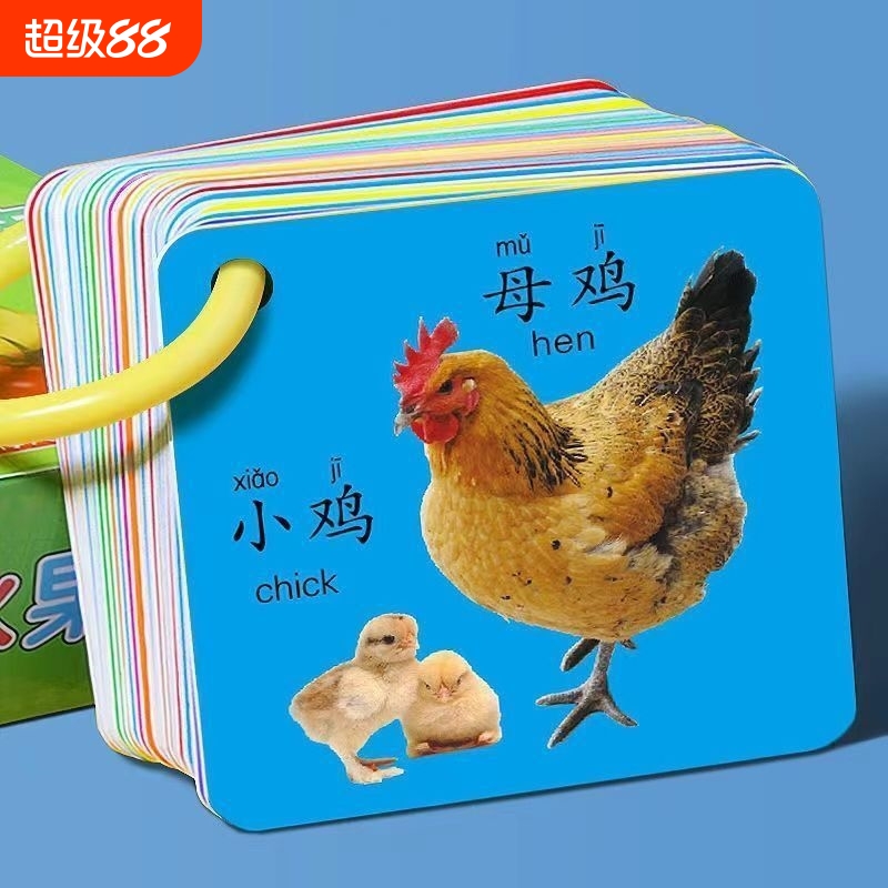 看图识字卡片认知早教启蒙书儿童宝宝益智玩具婴儿幼识字看图识物