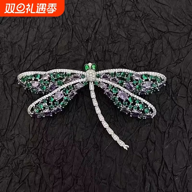 大衣西服优雅蜻蜓超闪胸针轻奢高级质感重工小众设计别针