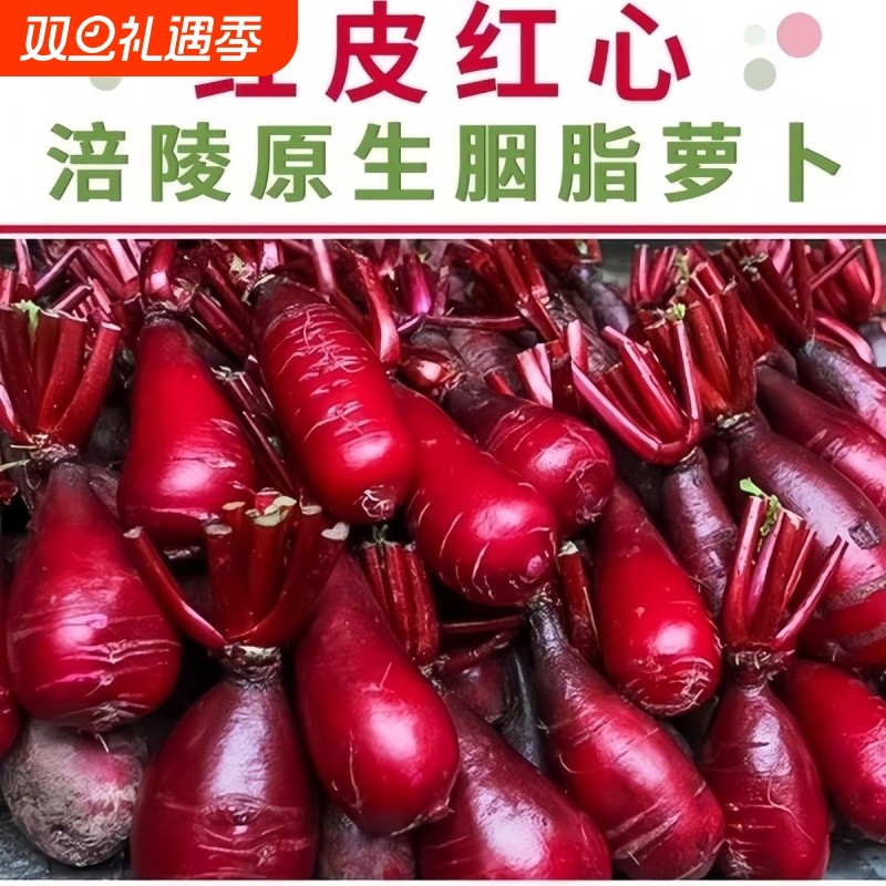 2025年早货心未全红正宗涪陵新鲜红皮红心胭脂萝卜产地直发泡菜