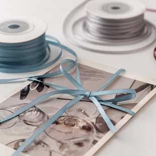 3mm细丝带双面加密涤纶织带编发饰蝴蝶结DIY礼品装饰彩带绸缎带