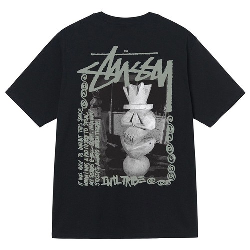 潮牌斯图西Stu短袖t恤石肖油画花卉沙滩重磅高版本纯棉亲子装童装