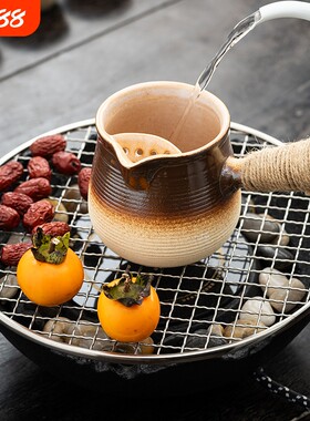 围炉煮茶烤奶壶罐罐壶室内茶壶套装家用煮茶器陶壶侧把冬日烧水