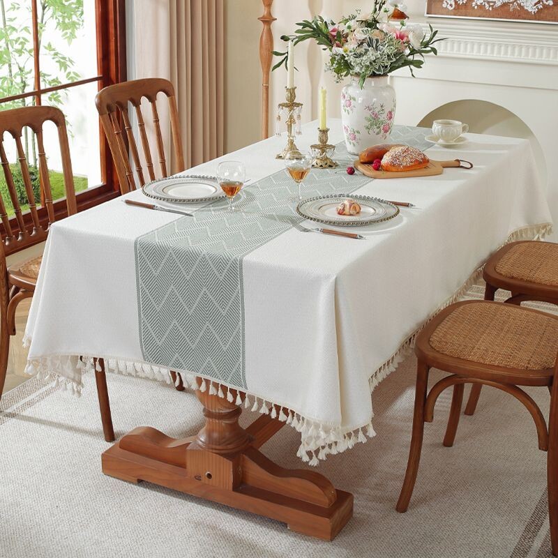欧式桌布客厅茶几布防水简约流苏桌布长方形轻奢家用高档餐桌盖布