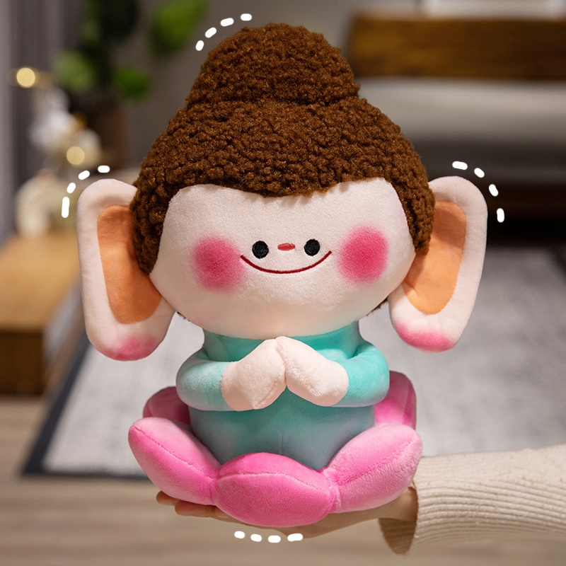 大号佛小伴玩偶山西大同好礼文创娃娃莲花小佛公仔佛大伴毛绒玩具
