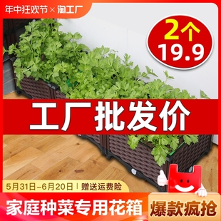 楼顶种菜专用箱阳台种菜盆家庭种植箱花盆特大号户外花箱神器种花