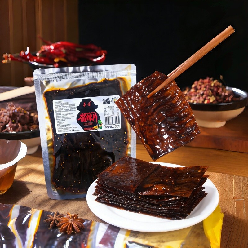 秦奋酱辣片黑辣片大辣片豆筋老式辣条黑豆鹰嘴豆80后麻辣零食小吃