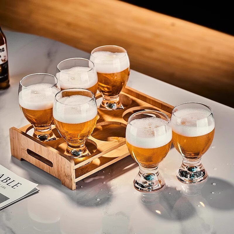 绿松石精酿啤酒杯大容量高档轻奢水晶玻璃家用ktv扎啤杯轻奢复古