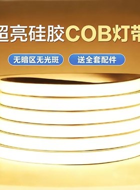 鼎雁cob灯带LED超亮高压220v户外防水家用客厅吊顶软灯条吊顶工程