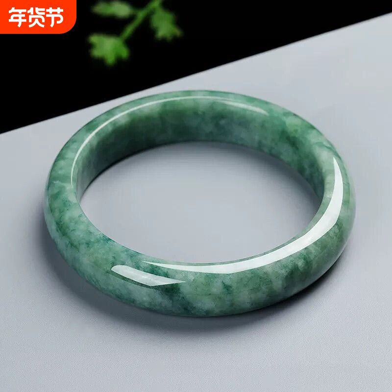 正品贵州翠玉石手镯女款油青翠色料真玉手镯细玉手镯贵州翠镯子