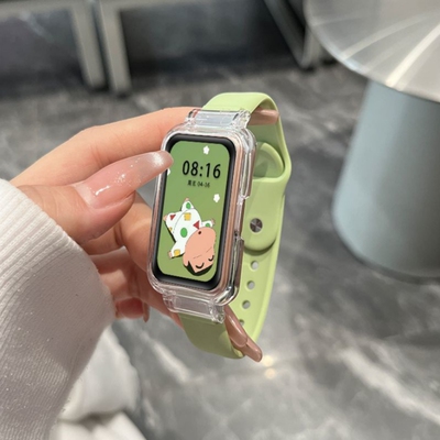 适用华为手环10表带华为手环9版撞色硅胶腕带反扣8NFC版高级感女生夏天智能运动手环替换带透气九代时尚配件