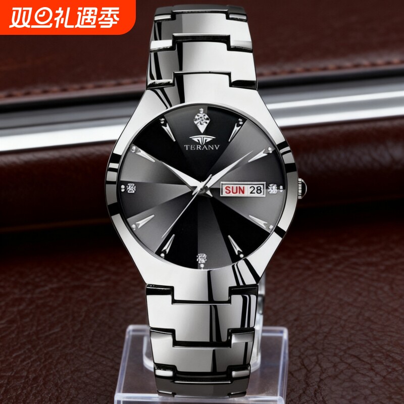 手表男款全自动男表数字双日历防水腕表男机械风全自动防水高级感