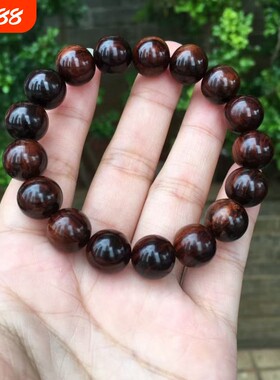 海南黄花梨单圈手串海黄木制手链