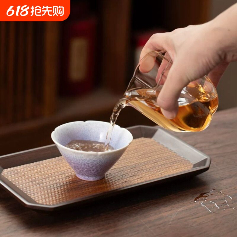 如瓷动人粉色窑变陶瓷功夫茶杯个人专用女士喝茶主人杯送妈妈礼物