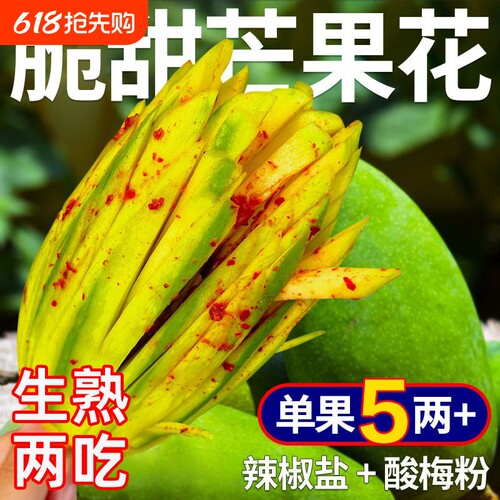 广西青芒果生吃脆甜芒果新鲜水果花酸野青芒生熟两吃包邮当季椒盐