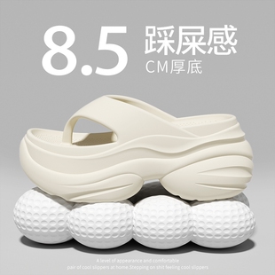 防滑海边沙滩鞋 厚底人字拖女外穿夏增高跟2025新款 夹脚凉拖