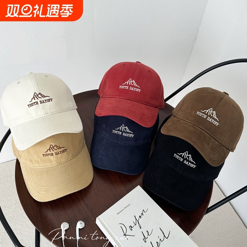 【HOT】字母山峰刺绣棒球帽男女韩版休闲百搭春秋夏季鸭舌帽大头