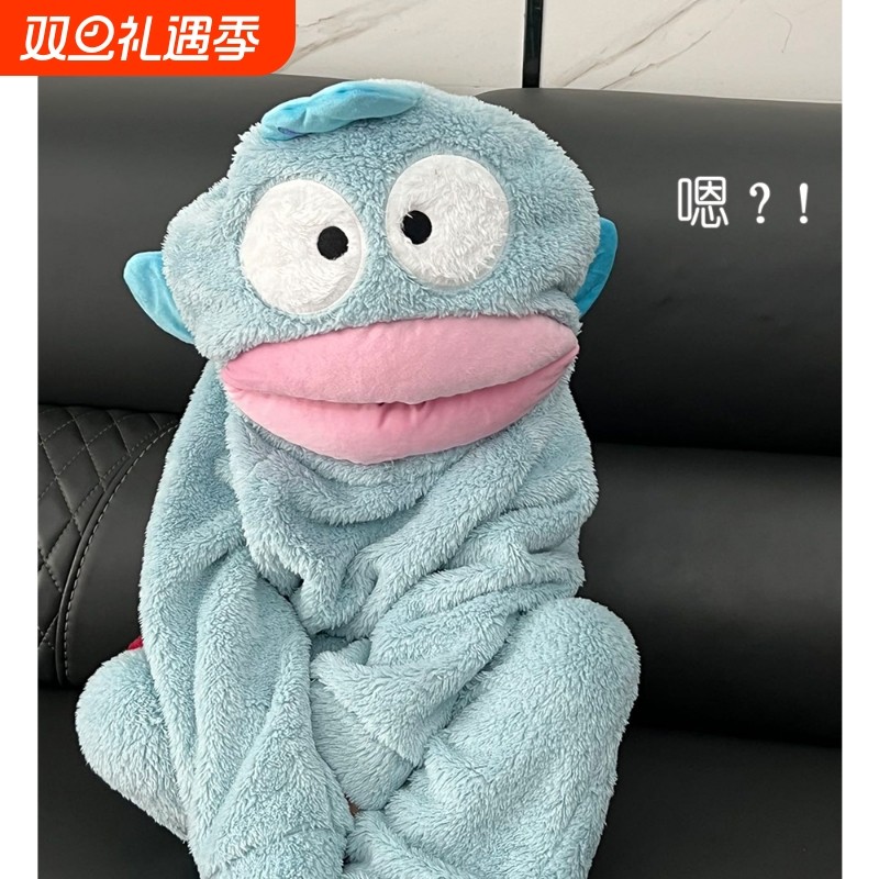 丑鱼睡衣连体儿童秋冬季加厚珊瑚绒男童法兰绒女童睡袍浴袍家居服