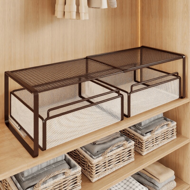 衣柜分层隔板柜子橱柜内可伸缩置物架收纳神器衣橱鞋柜隔断整理板