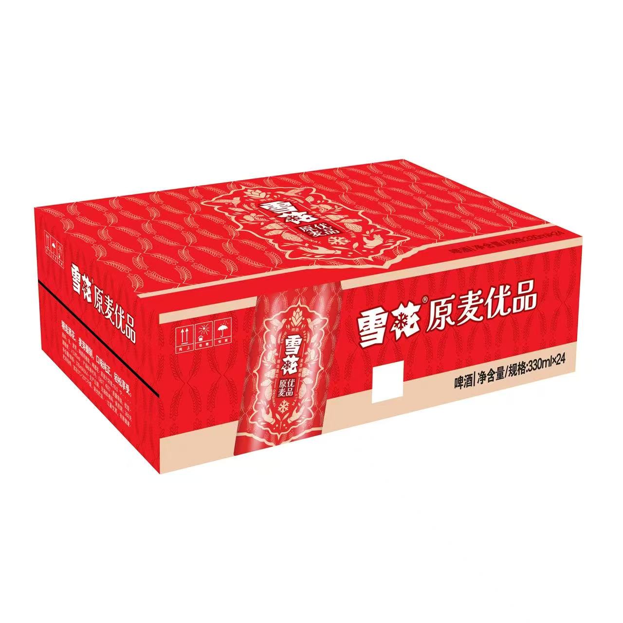 SNOW/雪花啤酒原麦优品10度330ml*24罐酒花全麦酿造醇香送货上门