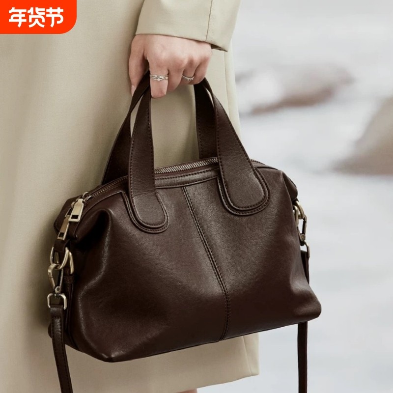 真皮包包女2025新款时尚女包中年妈妈包斜挎包头层牛皮女士手提包