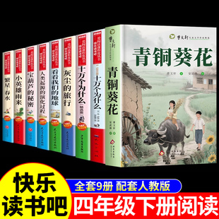 全套9册 四年级下册阅读课外书必读正版书籍青铜葵花曹文轩完整版十万个为什么米伊林灰尘的旅行小英雄雨来宝葫芦的秘密4四下书目K