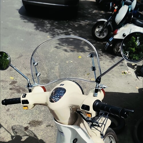 电动车挡风板九号爱玛小牛台铃电瓶车装饰防风复古个性改装小玻璃