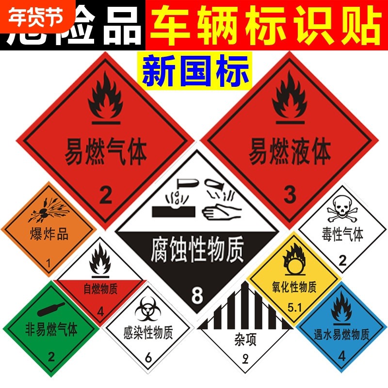 2025新国标危险品标识贴车辆标志牌油罐车易燃液体气体贴纸新规,汽车零部件/养护/美容/维保,警示牌,淘宝优惠券,粉丝福利购,淘宝优惠卷