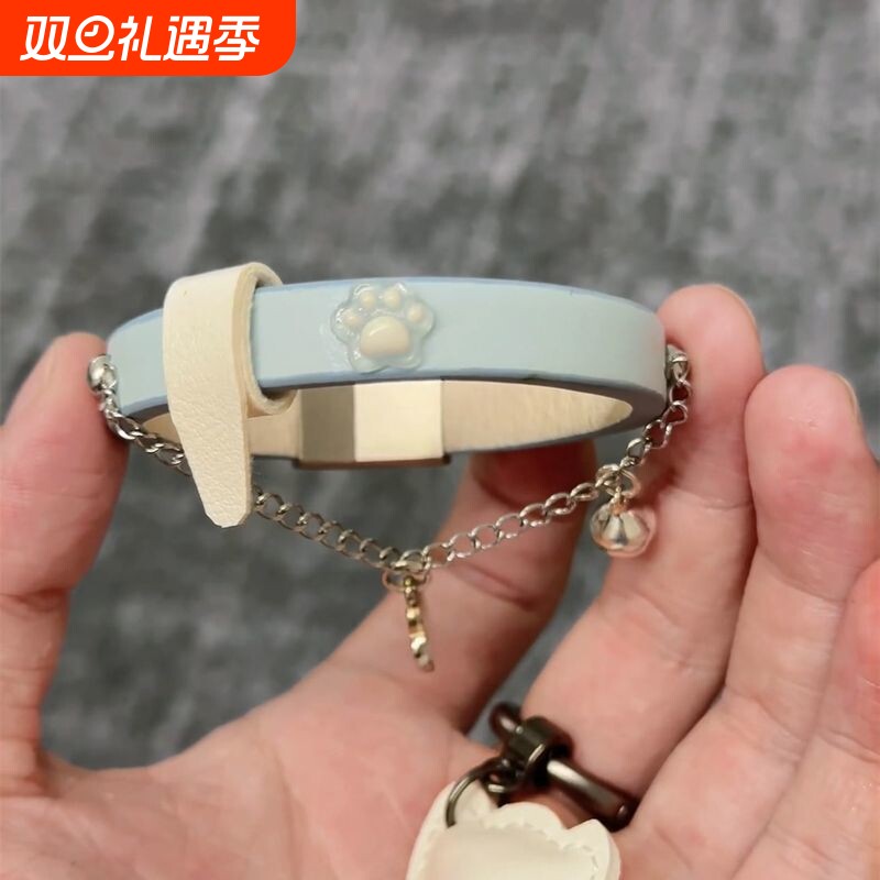 蓝色甜酷辣妹choker甜酷气质爆款猫爪手环洛丽塔手圈手链新款手