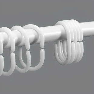 浴帘窗帘床帘挂钩钩子吊环挂环开口拉环塑料圆圈配件C型活扣