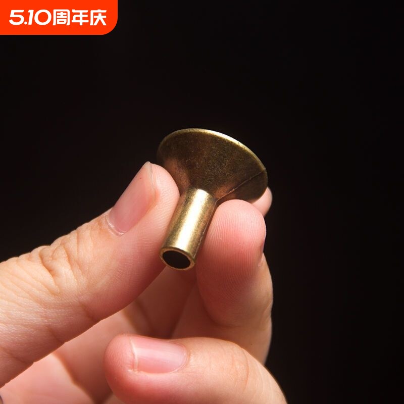 倒流香黄铜嘴铜底座檀香件导流香铜件配件摆塔香黄铜底座香托