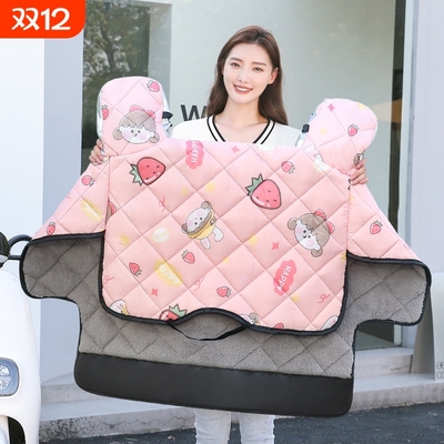 电动车挡风被冬季加绒加厚防水罩小型电瓶摩托车风挡电车防寒冬款