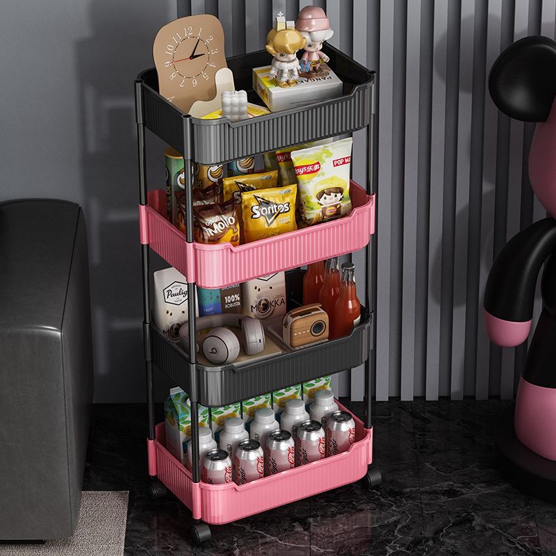 小推车置物架落地抽屉式零食架子客厅可移动儿童收纳柜储物柜多层