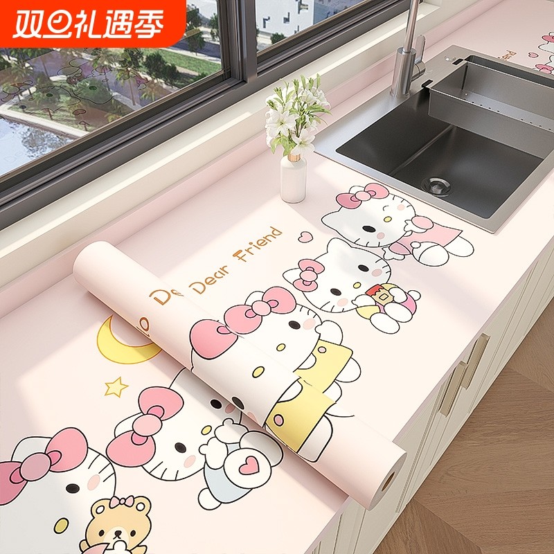 卡通厨房防油贴纸自粘灶台面用耐高温防水翻新保护垫膜不防潮护墙