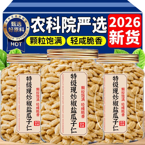 椒盐瓜子仁大颗粒熟葵花瓜子仁配料干净休闲零食大罐装正品旗舰店