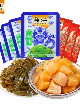 乌江美味海带丝30g*4袋+脆口榨菜芯22g*3袋下饭菜咸菜小规格