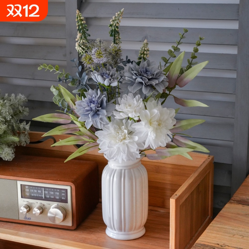 假花大丽花束仿真花绿植物婚庆装饰品INS风YC1060