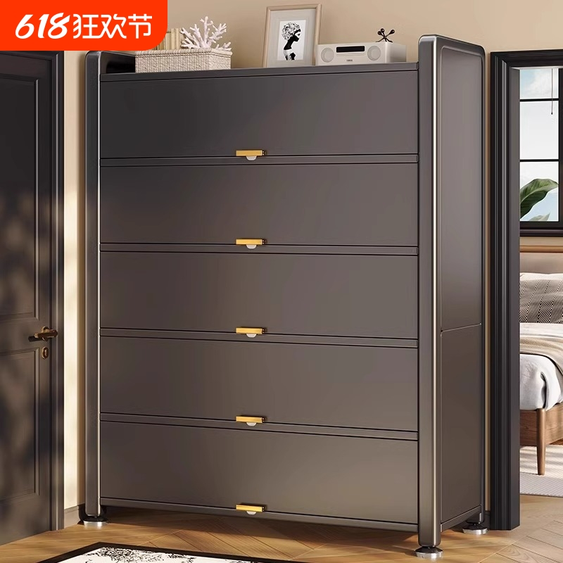 钢制鞋柜防尘入户家用门口玄关柜大容量铁艺上翻门多层鞋架子收纳