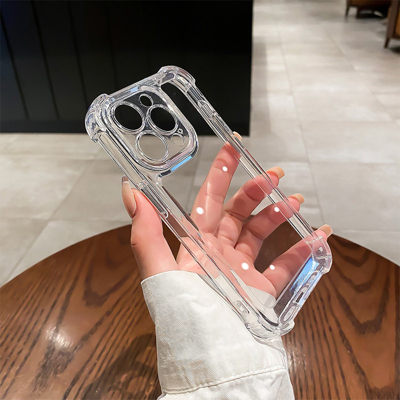 简约高级感适用苹果14手机壳17pro气囊iphone13透明1