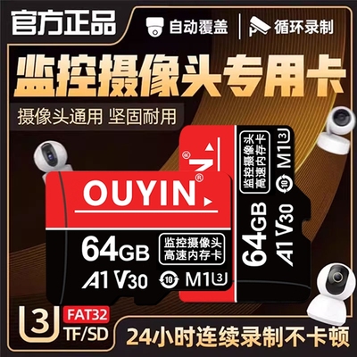 家用监控专用内存卡128G高速SD卡储存卡64g云台摄像头TF存储卡32G