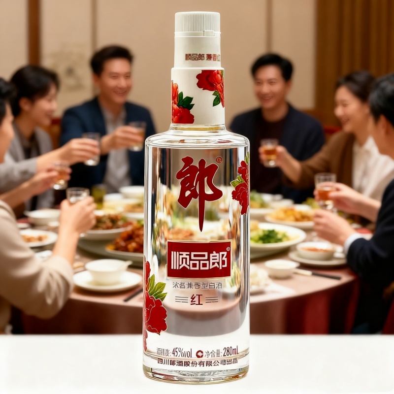 【爆款】四川郎酒顺品郎280ml瓶白盖45度浓酱兼香型纯粮食