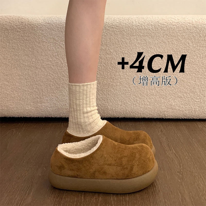 小土豆加绒勃肯鞋女士雪地靴厚底2025新款冬季鞋子一脚蹬保暖棉鞋