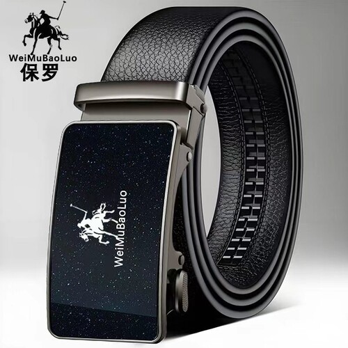 保罗正品男士皮带真皮自动扣纯牛