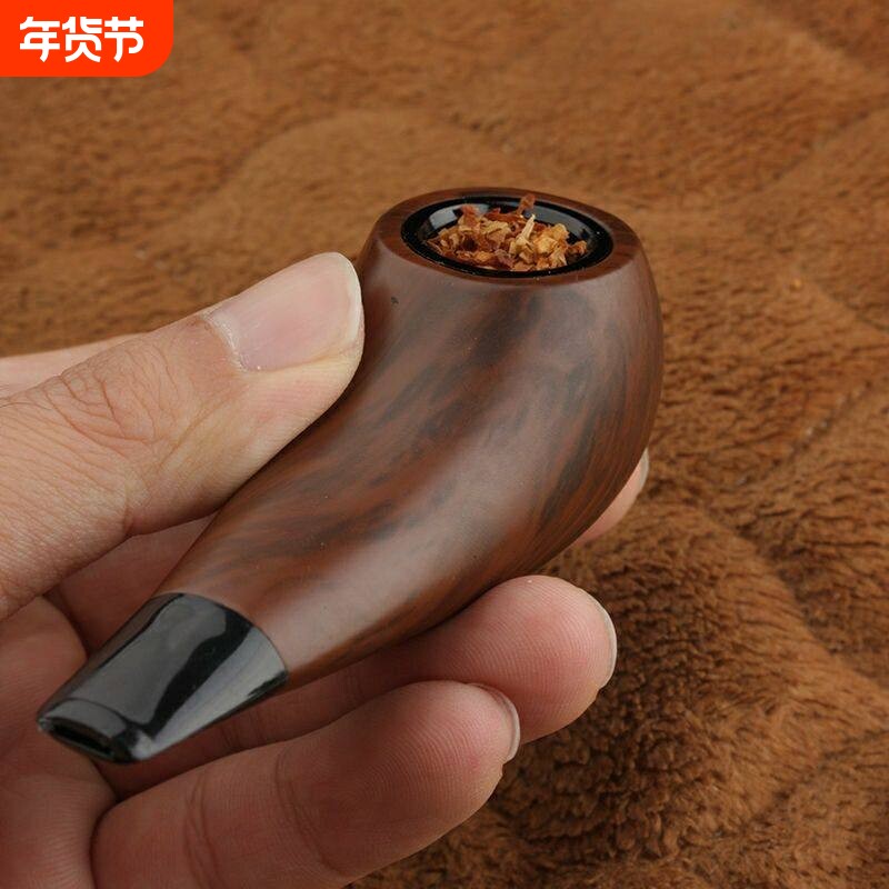 胶木烟斗带过滤男士手工老式旱烟直式烟斗配件高级经典盘玩